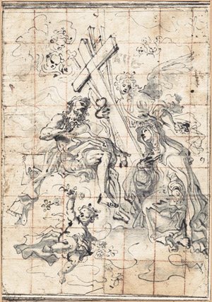 Lot 6255, Auction  105, Gaulli, Giovanni Battista - Umkreis, Eine Heilige in Anbetung vor Christus