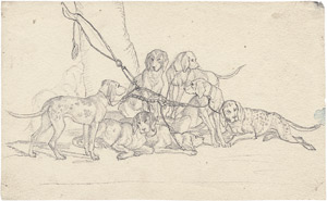 Lot 6450, Auction  105, Lucas, August, Acht Jagdhunde bei einem Baum