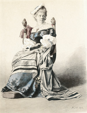 Lot 6510, Auction  105, Werner, Anton von, Bildnis Malvina von Werner im Renaissancekostüm