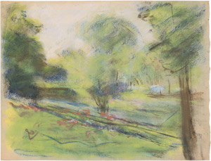 Lot 8191, Auction  105, Liebermann, Max, Blick über die Blumenterrasse im Wannseegarten nach Nordosten