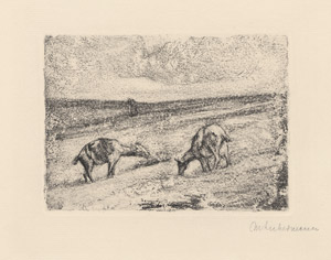 Lot 8195, Auction  105, Liebermann, Max, Grasende Ziegen