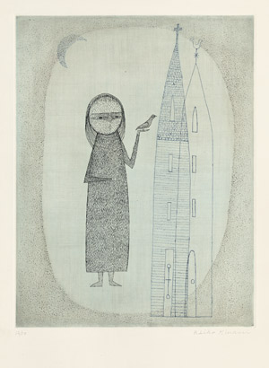 Lot 8540, Auction  105, Minami, Keiko, Fille et Eglise (Girl with Church)