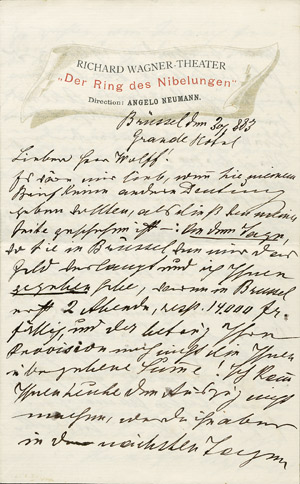 Lot 2435, Auction  106, Neumann, Angelo, Brief 1883