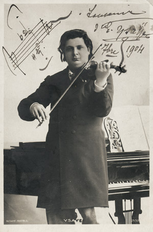 Lot 2445, Auction  106, Ysaye, Eugène, Porträtfoto-Postkarte mit Musikzitat