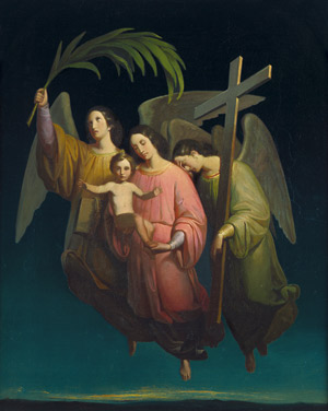 Lot 6065, Auction  106, Blaas, Carl von - zugeschrieben, Drei Engel einen Knaben den Himmel zuführend