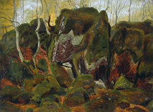 Lot 6067, Auction  106, Dänisch, um 1840. Bemooste Felsen im Paradiestal auf Bornholm