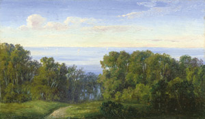 Lot 6094, Auction  106, Læssøe, Thorald, Ausblick auf eine sommerliche Landschaft am Meer