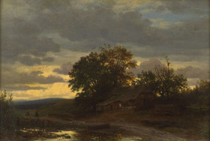 Lot 6199, Auction  106, Müller, Carl Wilhelm, Abendliche Stimmung über einer Heidelandschaft