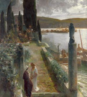 Lot 6212, Auction  106, Schram, Alois Hans - zugeschrieben, Antiker Hafen mit zwei Frauen in Tunikas