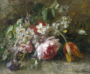 Lot 6236, Auction  106, Peters, Anna, Blumenstilleben mit Pfingstrosen und weißem Flieder