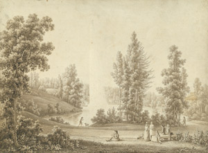 Lot 6608, Auction  106, Hackert, Jakob Philipp - Schule, Englischer Garten bei Sankt Petersburg (Pawlowsk?)