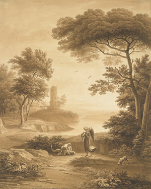 Lot 6622, Auction  106, Hammer, Christian Gottlob, Arkadische Landschaft mit Tobias und dem Engel