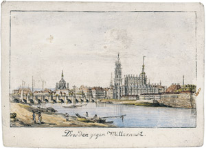 Lot 161, Auction  107, Dresden-Aquarelle, Miniaturen mit Ansichten von Dresden 