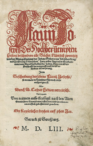 Lot 1071, Auction  107, Josephus Flavius, Alle Bücher