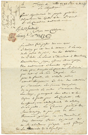 Lot 2152, Auction  107, Fouché, Joseph, Eigenhänd. Brief 1793