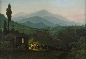 Lot 6086, Auction  107, Deutsch, 19. Jh. Hirtenfamilie beim Abendgebet in der römischen Campagna