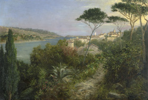 Lot 6117, Auction  107, Deutsch, um 1890. Südliche Landschaft mit Pinien und Agaven