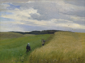 Lot 6135, Auction  107, Petersen, Edvard Frederik, Himmel mit Regenwolken am Erntetag