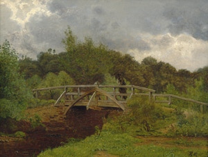 Lot 6141, Auction  107, Thorenfeld, Anton Erik Christian, Stehender junger Mann auf einer Brücke am Fluß