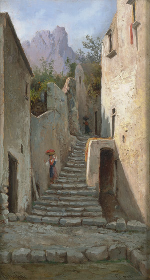 Lot 6629, Auction  107, Cherubini, Andrea, Blick in eine Gasse auf Capri