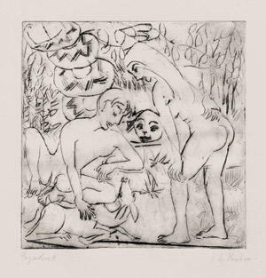 Lot 8125, Auction  107, Kirchner, Ernst Ludwig, Aktgruppe mit liegendem Reh