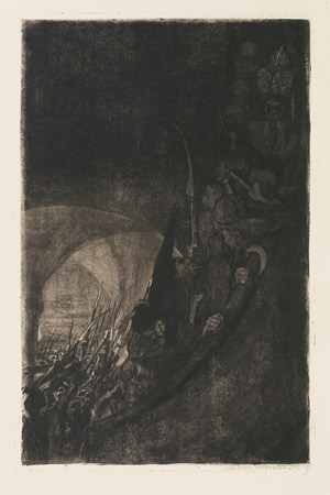 Lot 8137, Auction  107, Kollwitz, Käthe, Bewaffnung in einem Gewölbe