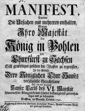 Lot 61, Auction  108, August II. von Polen, Manifest Darinne Die Ursachen mit mehreren enthalten