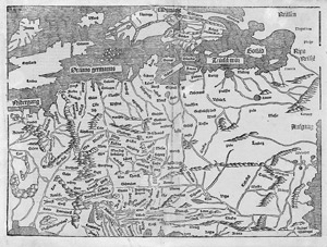 Lot 127, Auction  108, Schedel, Hartmann,  Mittel- und Nordeuropa. Holzschnitt-Karte aus der Weltchronik