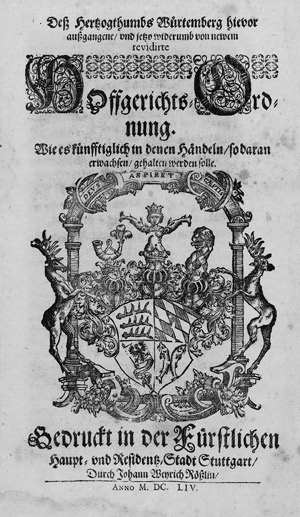 Lot 1624, Auction  108, Württembergische Ordnungen, Sammelband mit 15 Mandaten, Erlassen, Gesetzen und Ordnungen