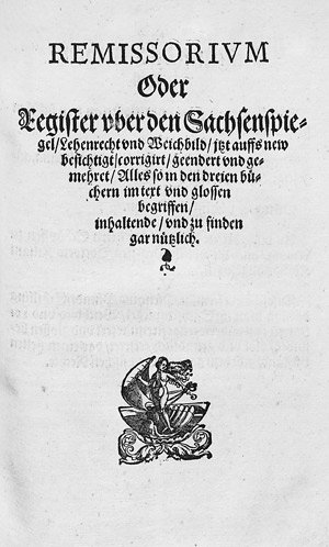 Lot 1682, Auction  108, Sechsisch Weichbild, Lehenrecht, und  Remissorium, 