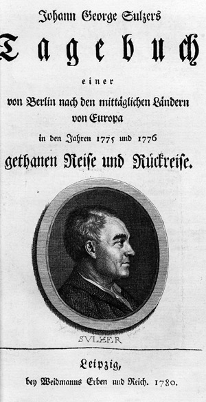 Lot 1956, Auction  108, Sulzer, Johann Georg, Tagebuch einer  in den Jahren 1775 und 1776 gethanenen Reise