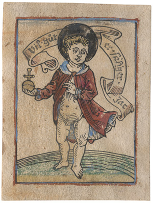 Lot 5080, Auction  108, Deutsch, 15. Jh. Das Jesuskind mit der Weltkugel (Neujahrswunsch)