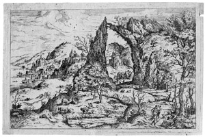 Lot 5101, Auction  108, Falconetto, Angelo, Gebirgslandschaft mit Judah und Tamar