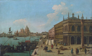 Lot 6067, Auction  108, Bison, Giuseppe Bernardino, Blick von der Piazzetta auf den Canale Grande und Santa Maria della Salute