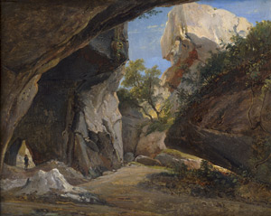 Lot 6078, Auction  108, Deutsch, um 1830. Grotte in Süditalien mit einem Wanderer