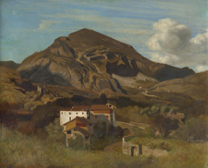 Lot 6095, Auction  108, Deutsch, um 1860. Cervara-Landschaft mit Gehöft
