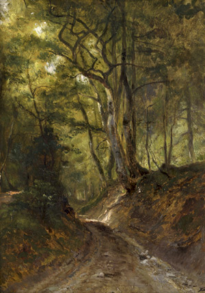 Lot 6174, Auction  108, Langko, Dietrich, Sonnenbeschienener Waldweg