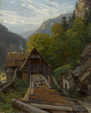 Lot 6175, Auction  108, Müller, Carl Wilhelm, Die Dürkamnitzer Mühle in Böhmen
