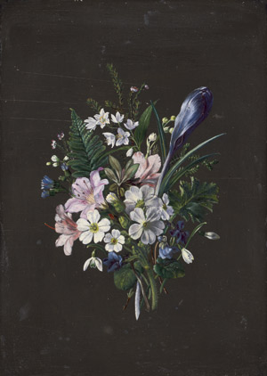 Lot 6179, Auction  108, Senff, Adolf - zugeschrieben, Frühlingsstrauss mit Krokus, Schneeglöckchen und Primeln