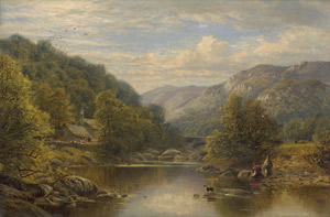 Lot 6182, Auction  108, Glendenning d. Ä., Alfred Augustus, Flusslandschaft in den walisischen Bergen