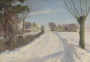 Lot 6231, Auction  108, Pryn, Harald, Winterlandschaft entlang einer Dorfstraße