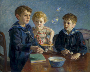 Lot 6245, Auction  108, Nyrop, Børge Christoffer, Kinder beim Seifenblasen pusten