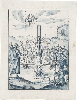 Lot 6521, Auction  108, Süddeutsch, 1669. Die Kreuzigung Petri