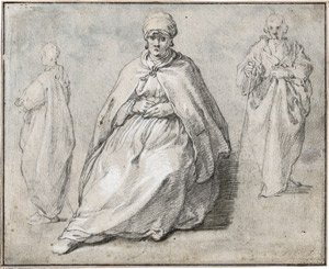 Lot 6525, Auction  108, Bloemaert, Abraham, Sitzende Frau und zwei männliche Figuren