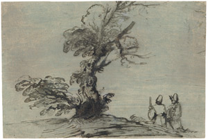 Lot 6544, Auction  108, Guercino - Nachfolge, Zwei Wanderer neben einem alten Baum