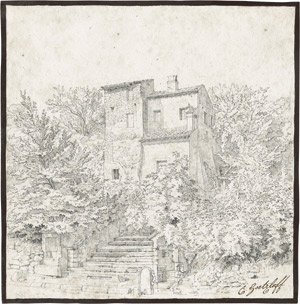 Lot 6680, Auction  108, Götzloff, Carl Wilhelm, Das Oratorio del Crocifisso an der Via Appia antica bei Albano