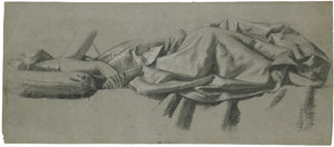 Lot 6708, Auction  108, Französisch, um 1850. Draperiestudie einer liegenden Frau