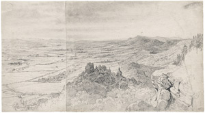 Lot 6727, Auction  108, Deutsch, 19. Jh. Aussicht von der Paschenburg auf das Wesertal mit der Schaumburg bei Rinteln