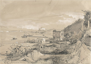 Lot 6761, Auction  108, Libay, Károly Lajos (Karl Ludwig) - zugeschrieben, Küstenlandschaft mit Hafen