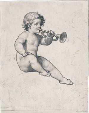 Lot 6767, Auction  108, Echter, Michael, Naturtrompete blasender Putto